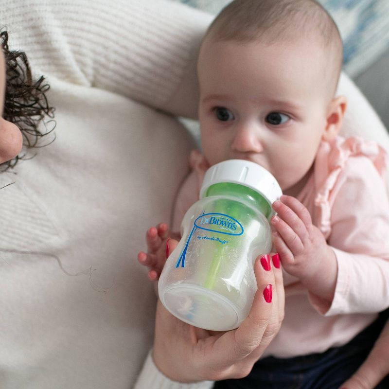 slide 11 of 20, Dr. Brown's 5oz Anti-Colic Options+ Wide-Neck Baby Bottle with Level 1 Slow Flow Nipple - 0m+, 5 oz