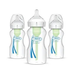 Dr. Brown's 9oz Anti-Colic Options+ Wide-Neck Baby Bottle with Level 1 Slow Flow Nipple - 3pk - 0m+