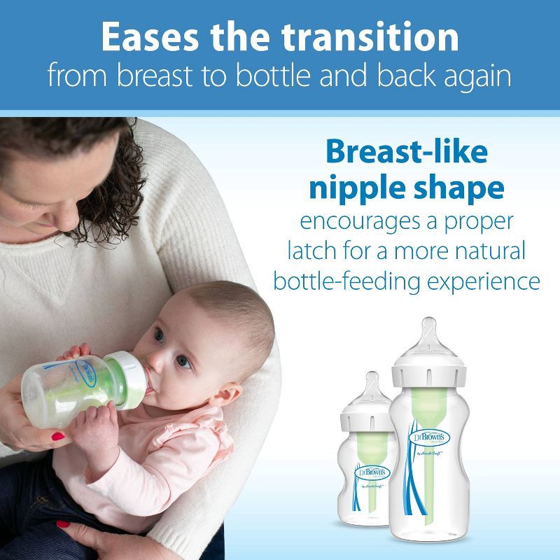 slide 4 of 13, Dr. Brown's Level 2 Wide-Neck Baby Bottle Silicone Nipple - Medium Flow - 2pk - 3m+, 2 ct