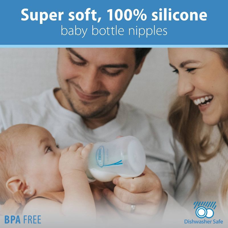 slide 6 of 11, Dr. Brown's Level 3 Wide-Neck Baby Bottle Silicone Nipple - Medium-Fast Flow - 2pk - 6m+, 2 ct