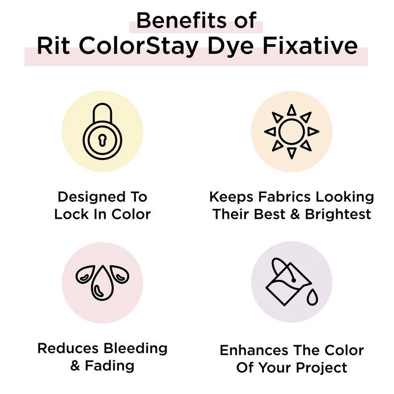 slide 5 of 6, Rit 8oz ColorStay Dye Fixative: Low-Odor, Permanent, Non-Toxic Liquid for Textiles, 8 oz