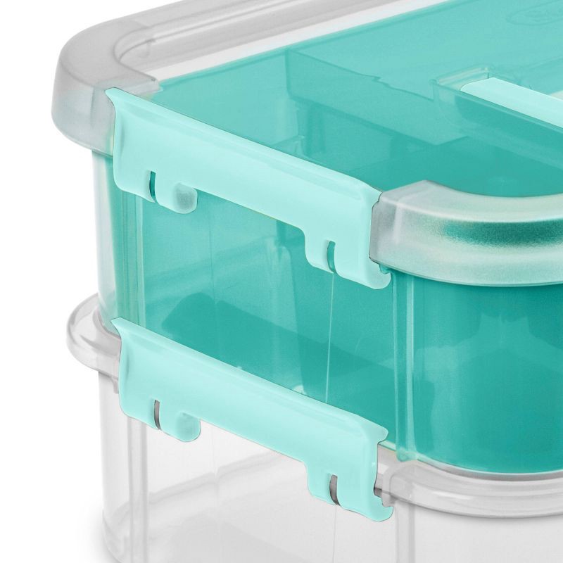 slide 4 of 6, Sterilite Stack & Carry 2 Tray Handle Box Organizer, 1 ct