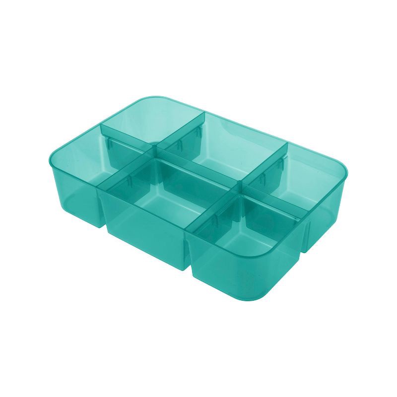 slide 6 of 6, Sterilite Stack & Carry 2 Tray Handle Box Organizer: Plastic, Stackable, Portable, Universal Storage, Clear, 10.625" x 7.25", 1 ct