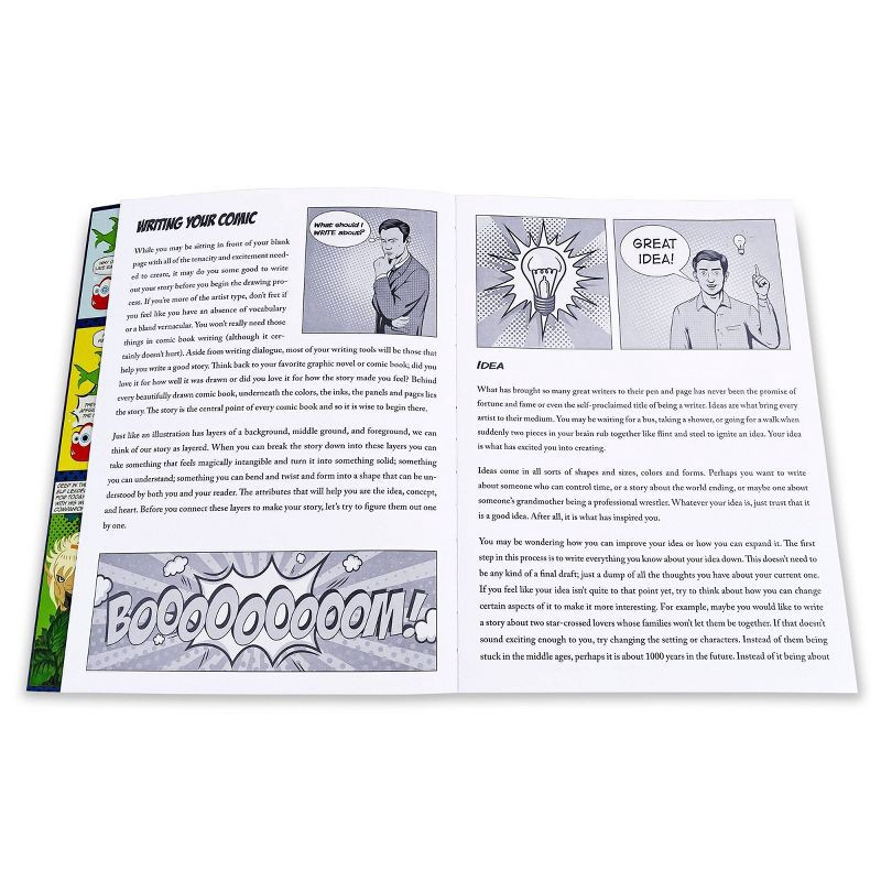 slide 4 of 7, Comic Sketch Coloring Book - Piccadilly: Creative Drawing for Teens, 204 Pages, 11.4" x 8.3", 1 ct
