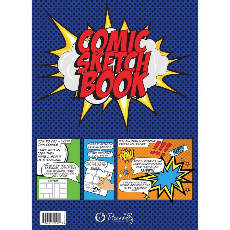 slide 7 of 7, Comic Sketch Coloring Book - Piccadilly: Creative Drawing for Teens, 204 Pages, 11.4" x 8.3", 1 ct