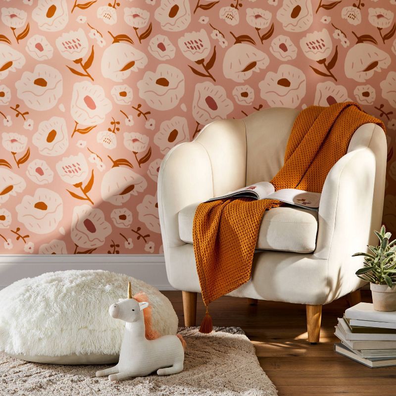 slide 3 of 6, Faux Fur Floor Kids' Pillow Cream - Pillowfort™, 1 ct