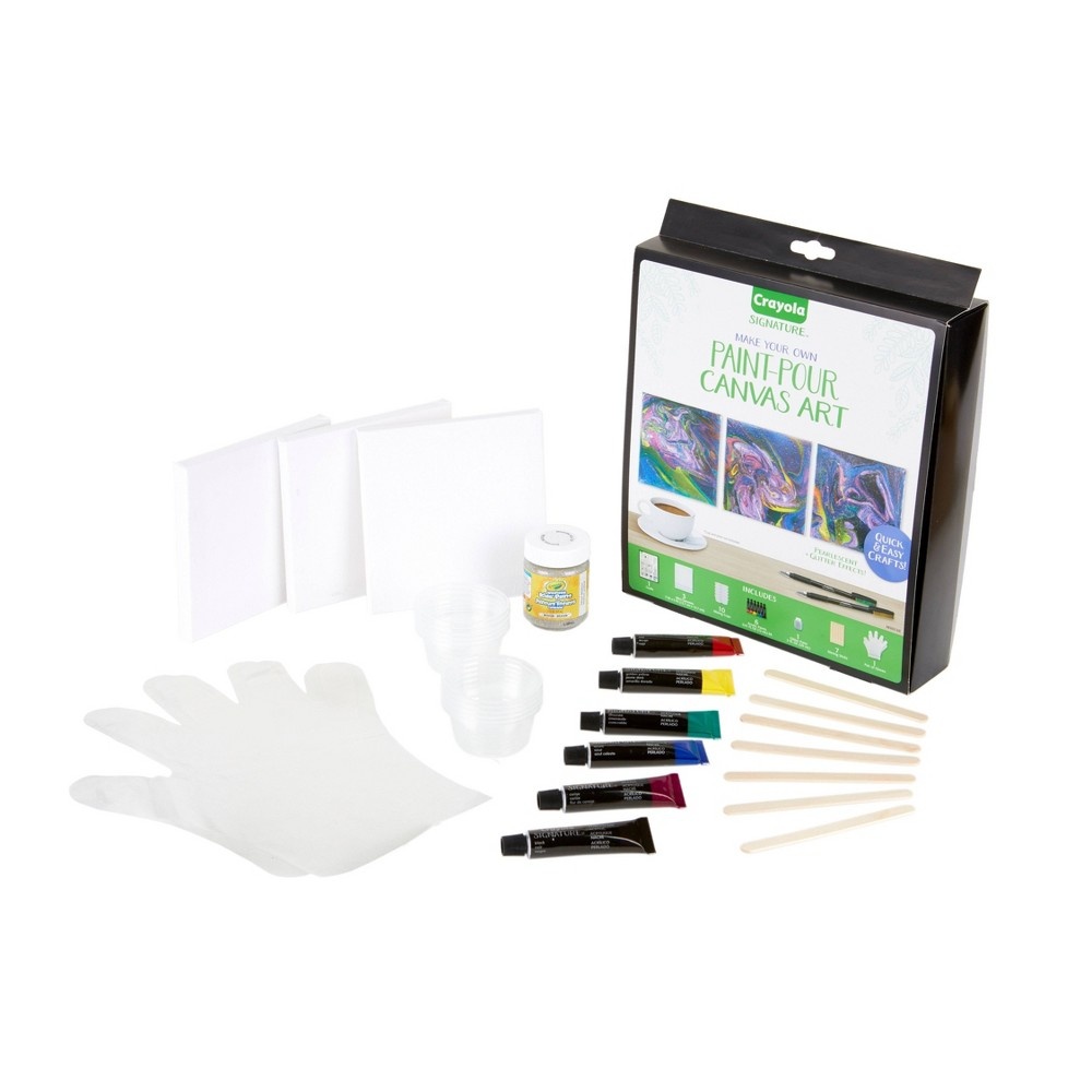 slide 3 of 4, Crayola SIgnature Make Your Own Paint-Pour Canvas Art, 1 ct