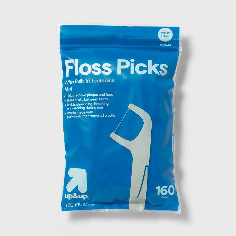 slide 1 of 4, Floss Picks Mint - 160ct - up&up™, 160 ct