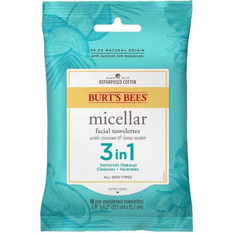 slide 2 of 9, Burt's Bees Micellar Cleansing Towelettes - 10ct, 10 ct