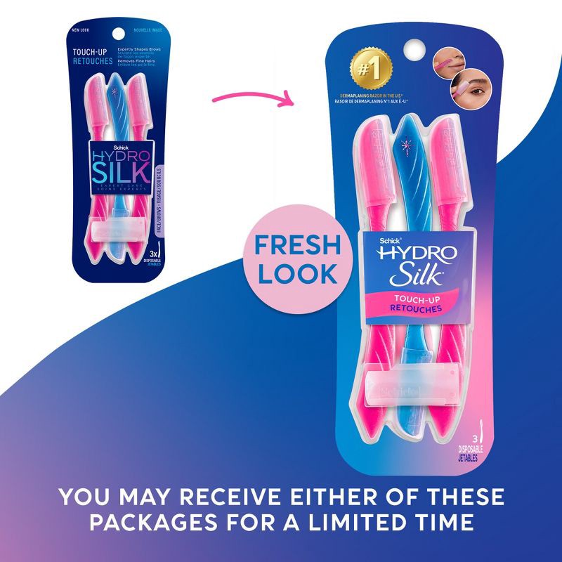 slide 3 of 9, Schick Hydro Silk Touch-Up Dermaplaning Tool with Precision Cover - 3 ct, 3 ct