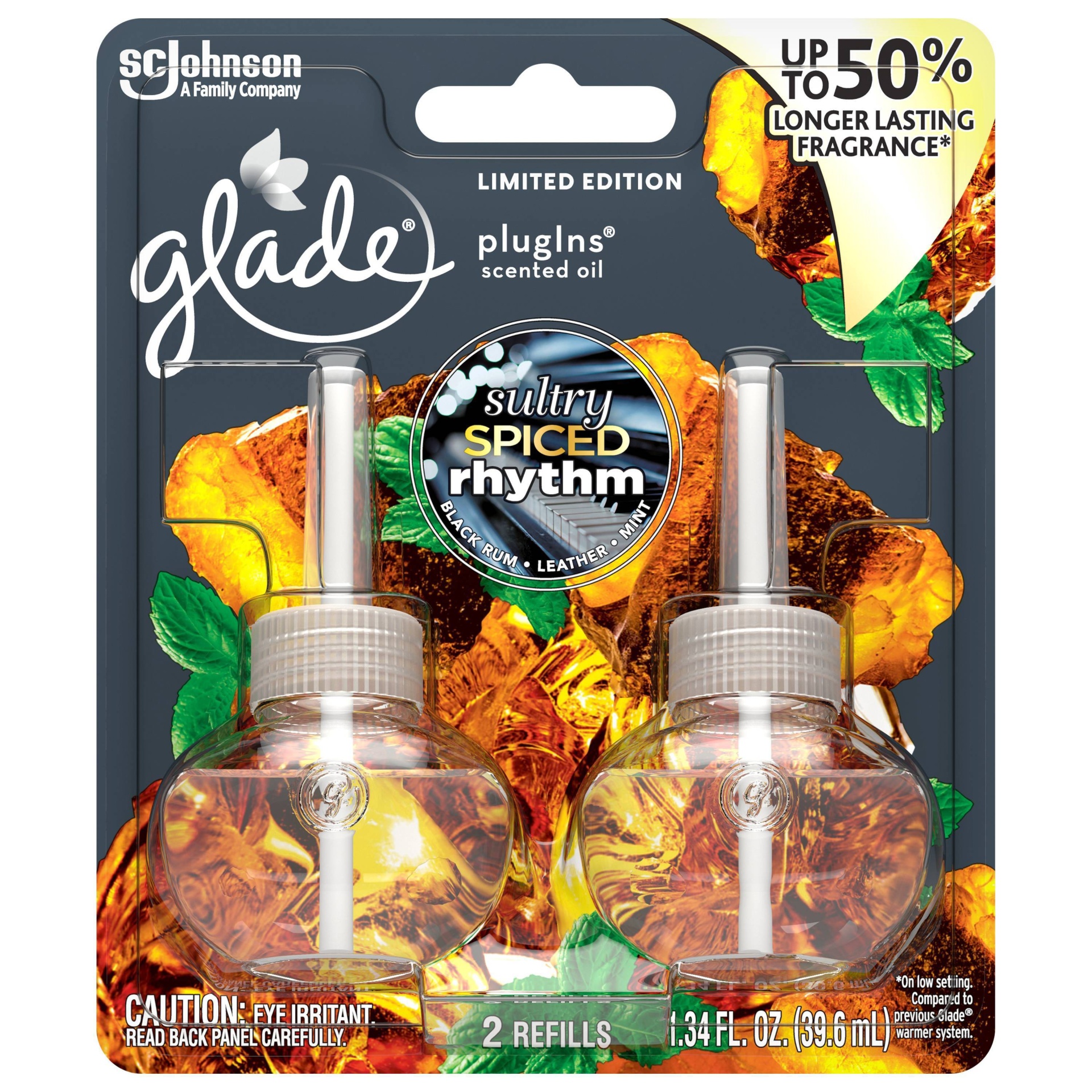 slide 1 of 1, Glade Sultry Amber Rhythm Air Freshener Refill, 1.34 fl oz