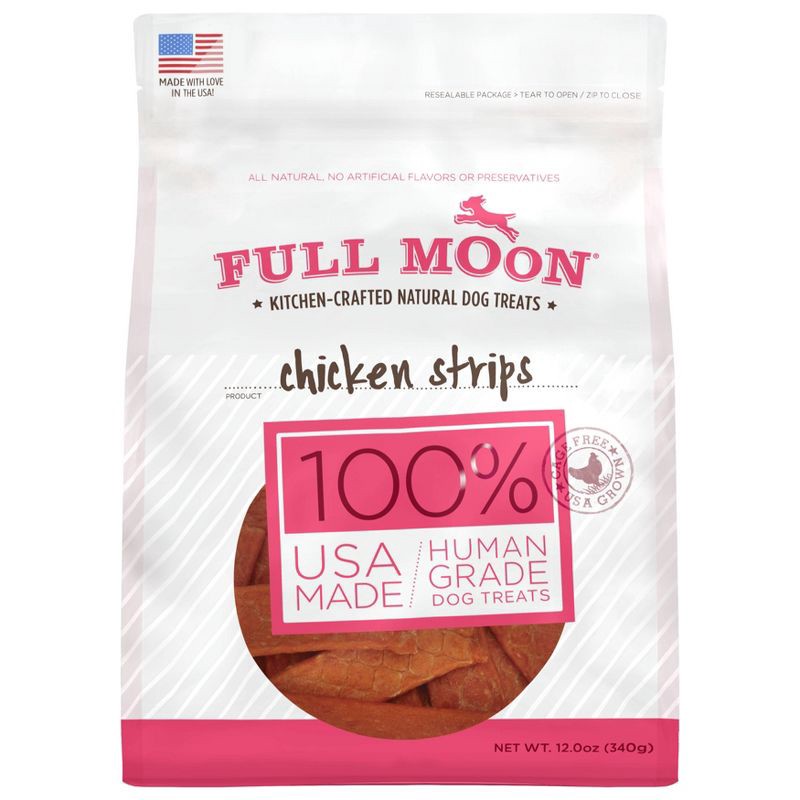 slide 1 of 3, Full Moon Chicken Strips Jerky Dog Treats - 12oz, 12 oz