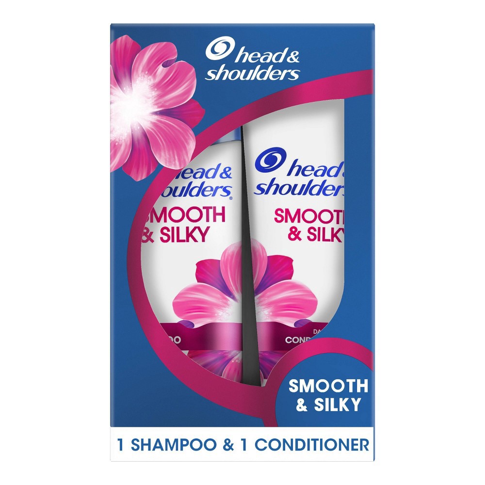 slide 2 of 10, Head & Shoulders Smooth & Silky Hair & Scalp Anti-Dandruff 2-in-1 Shampoo and Conditioner - 23.4 fl oz, 23.4 fl oz