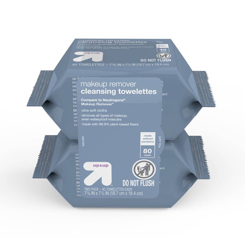 slide 2 of 7, Makeup Remover Facial Wipes - Scented - 80ct - up&up™, 80 ct