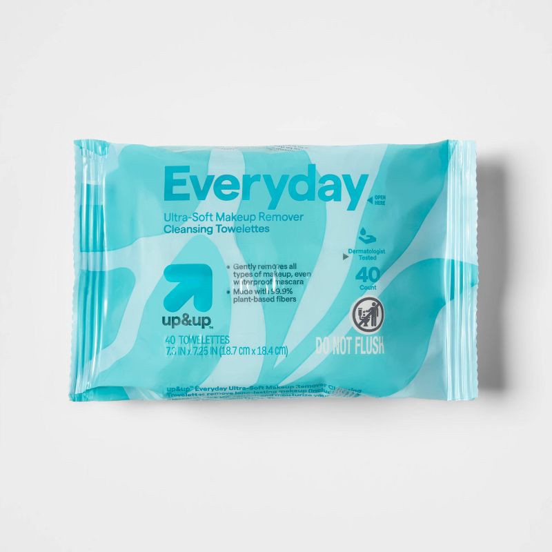 slide 3 of 9, Everyday Ultra-Soft Makeup Remover Cleansing Towelettes - Scented - 80ct - up&up™, 80 ct