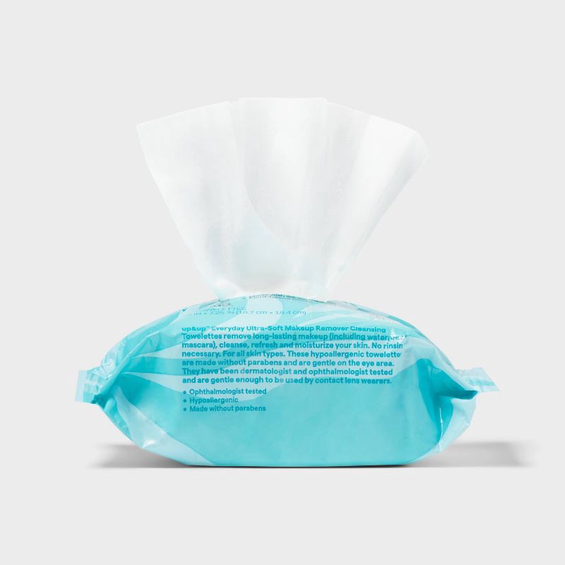 slide 4 of 9, Everyday Ultra-Soft Makeup Remover Cleansing Towelettes - Scented - 80ct - up&up™, 80 ct