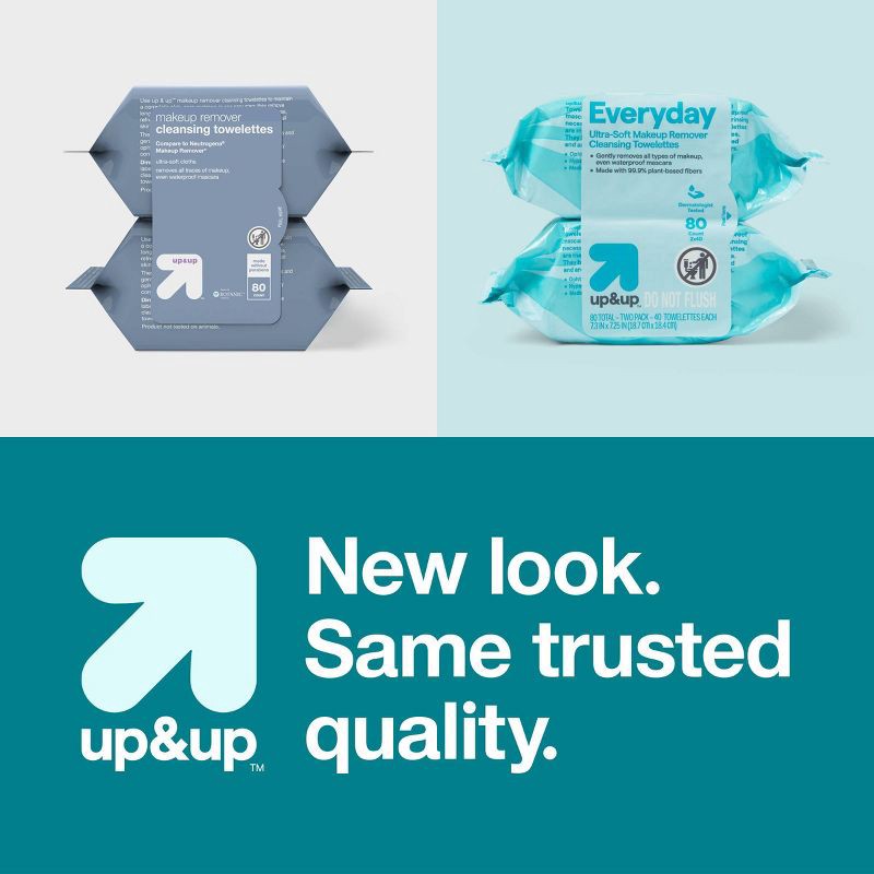 slide 8 of 9, Everyday Ultra-Soft Makeup Remover Cleansing Towelettes - Scented - 80ct - up&up™, 80 ct
