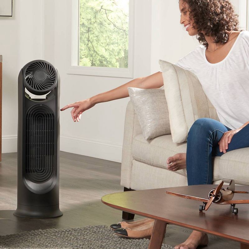 slide 6 of 8, Honeywell Turbo Force 2 in 1 Tower Oscillating Fan Black: 6 Speeds, Adjustable Tilt, ETL Listed, Electric, Portable, 1 ct