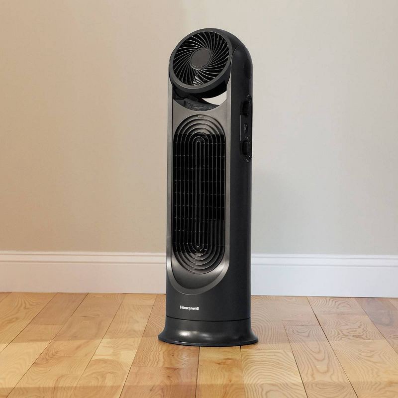 slide 8 of 8, Honeywell Turbo Force 2 in 1 Tower Oscillating Fan Black: 6 Speeds, Adjustable Tilt, ETL Listed, Electric, Portable, 1 ct