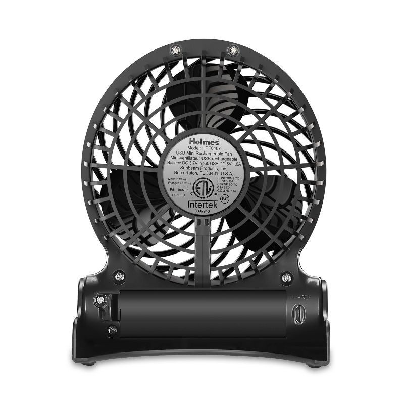 slide 8 of 11, Personal Rechargeable Fan Black - Holmes, 1 ct