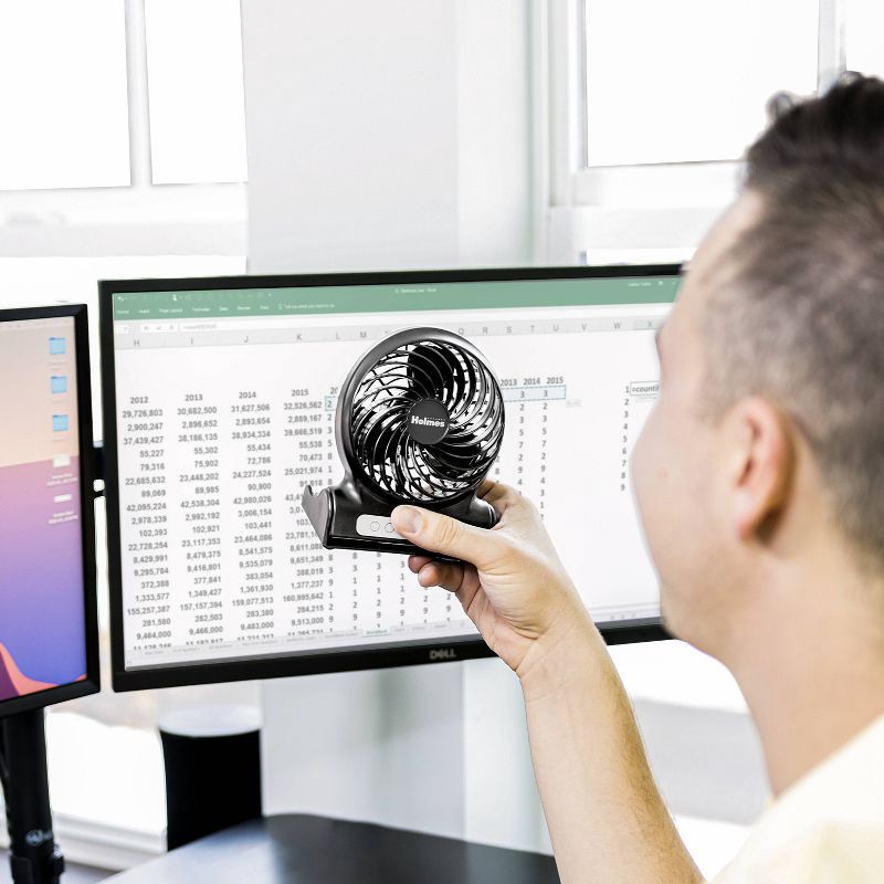 slide 3 of 11, Personal Rechargeable Fan Black - Holmes, 1 ct