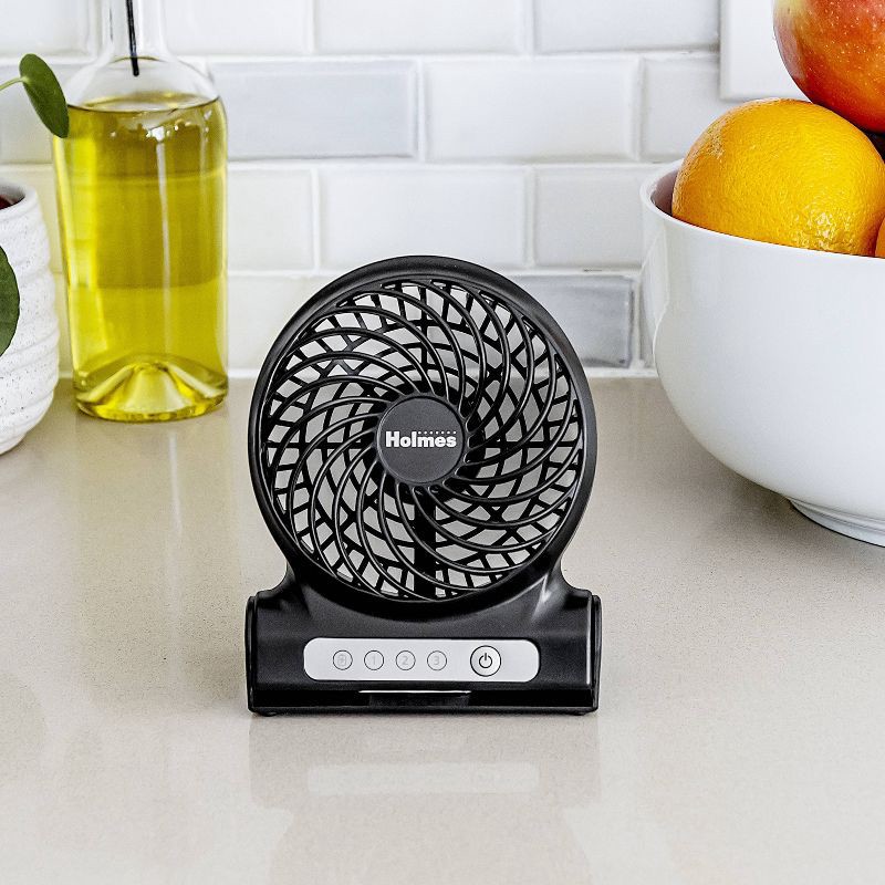 slide 2 of 11, Personal Rechargeable Fan Black - Holmes, 1 ct