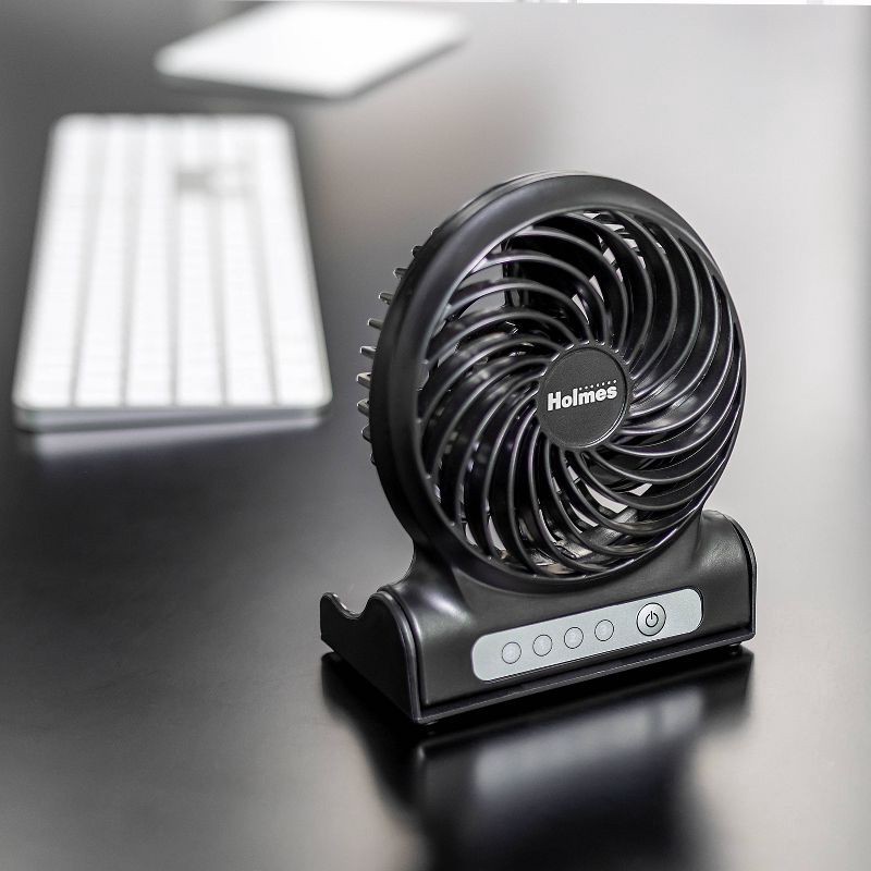 slide 5 of 11, Personal Rechargeable Fan Black - Holmes, 1 ct