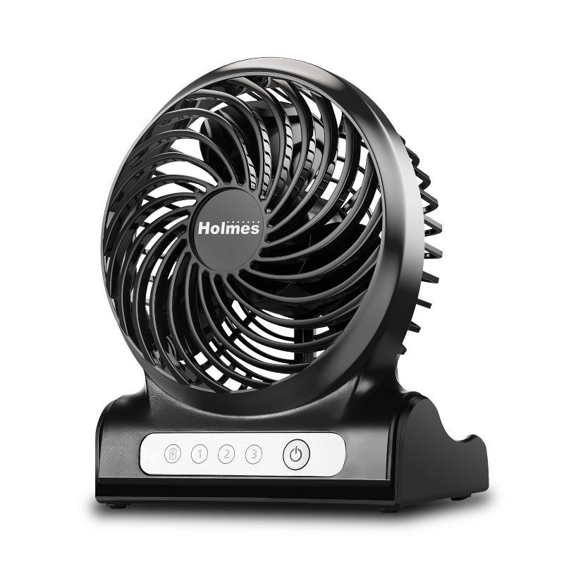 slide 1 of 11, Personal Rechargeable Fan Black - Holmes, 1 ct