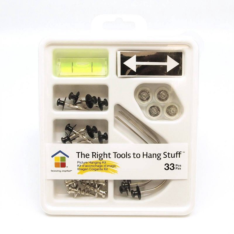 slide 1 of 9, Under the Roof Decorating 33pc The Right Tools To Hang Stuff Tool Set Clear: Includes Screws, Nails, Anchors & Strips, 33 ct