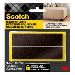 Cuttable Felt Strip Brown - Scotch: Furniture Felt Pads, Felt Tape, Floor Pad, 6 Pack, 4"x1"x0.2"
