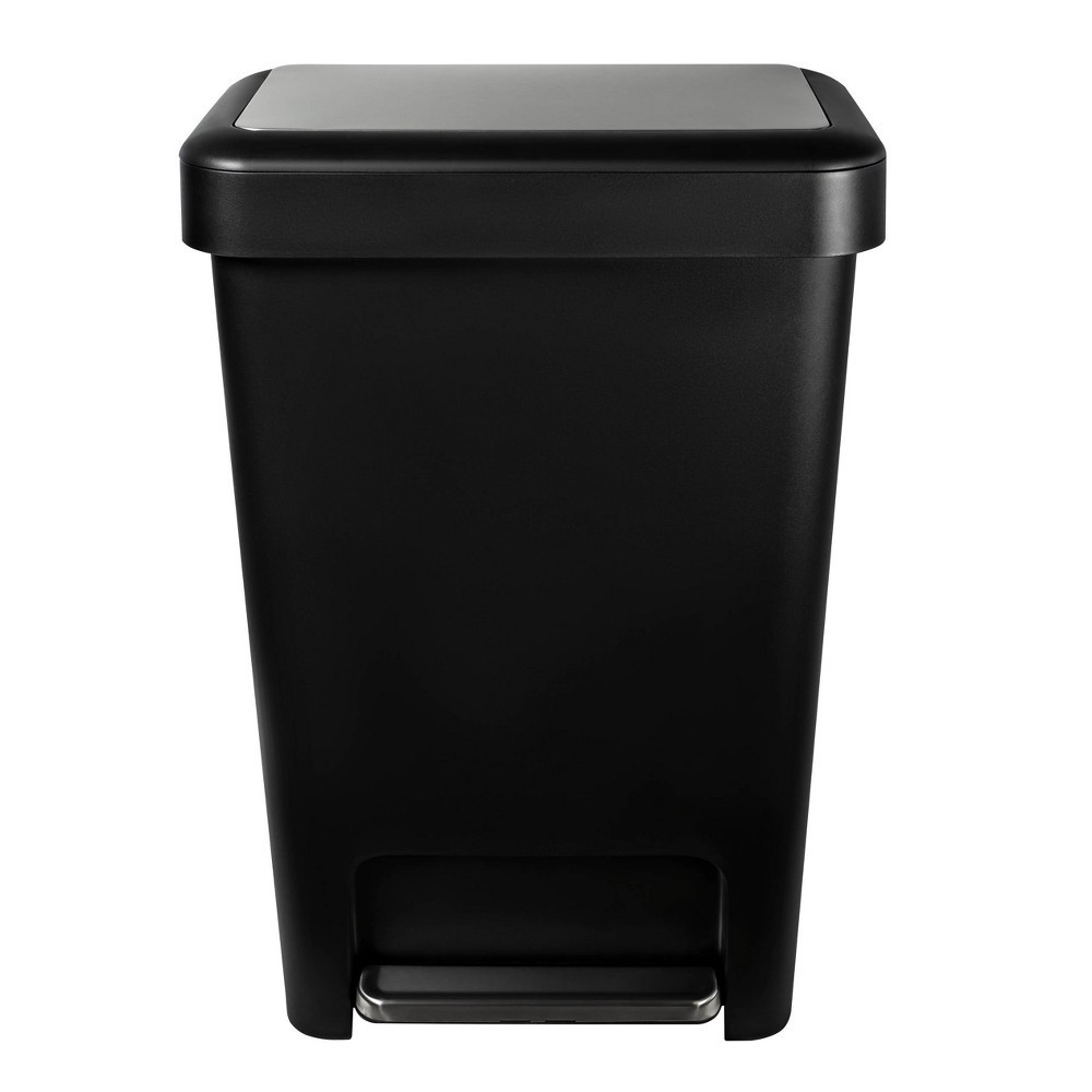 slide 6 of 6, Hefty 12.4gal Premium Step Trash Can Black, 12.4 gal