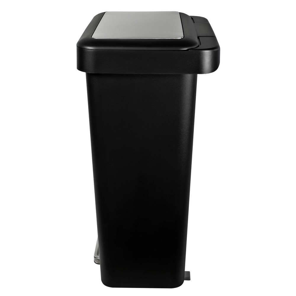 slide 5 of 6, Hefty 12.4gal Premium Step Trash Can Black, 12.4 gal