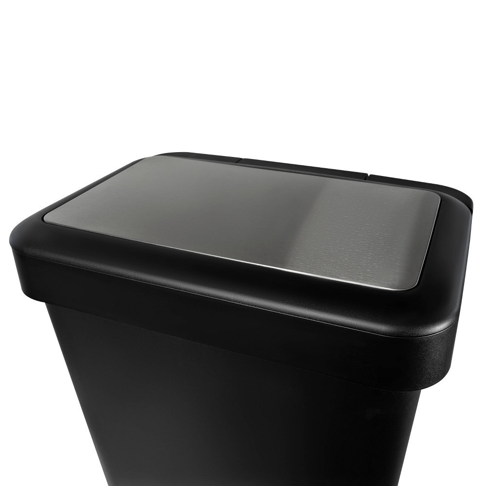 slide 4 of 6, Hefty 12.4gal Premium Step Trash Can Black, 12.4 gal