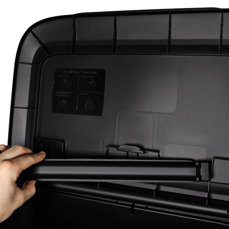 slide 2 of 9, Hefty 20.4gal XL Dual Function Trash Can Black, 20.4 gal