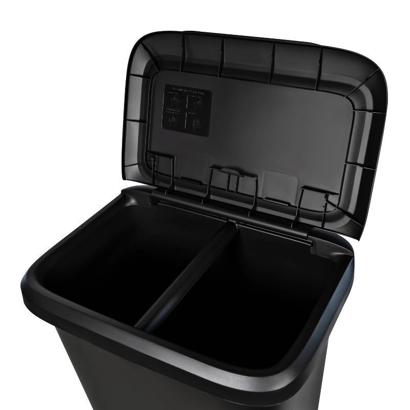 slide 9 of 9, Hefty 20.4gal XL Dual Function Trash Can Black, 20.4 gal