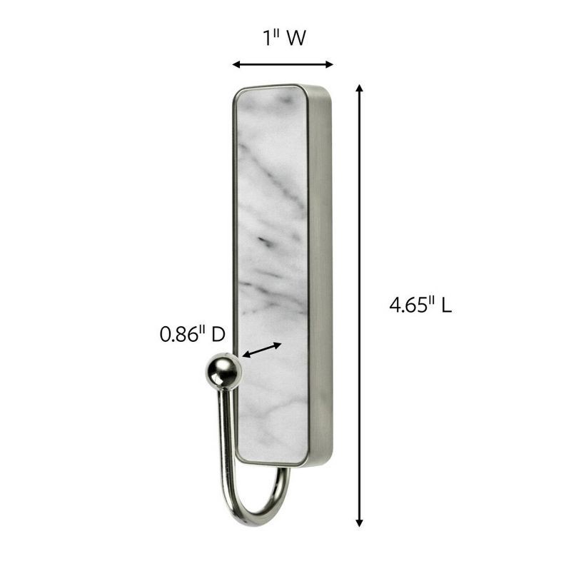 slide 7 of 12, Command Large Sized Decorative Hook Brushed Nickel: Wall Hooks, Plastic, Painted Finish, 5 lb Capacity, Silver, 5 lb