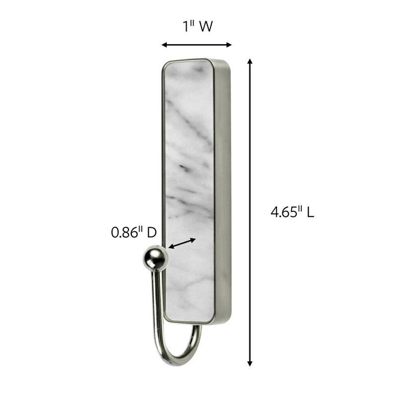 slide 3 of 12, Command Large Sized Decorative Hook Brushed Nickel: Wall Hooks, Plastic, Painted Finish, 5 lb Capacity, Silver, 5 lb