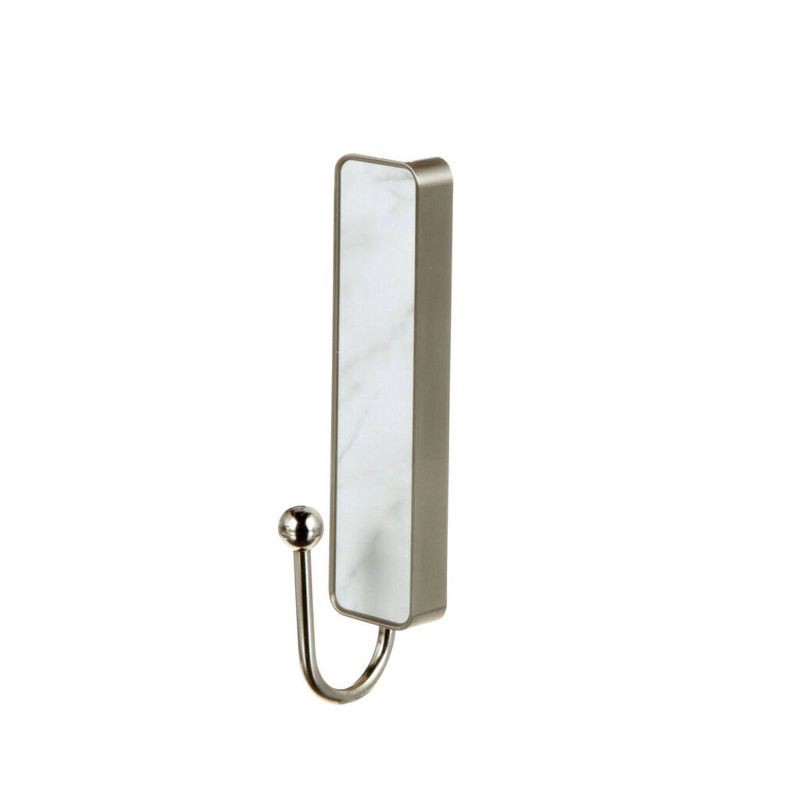 slide 9 of 11, Command Large Sized Decorative Hook Brushed Nickel: Wall Hooks, Plastic, Painted Finish, 5 lb Capacity, Silver, 5 lb