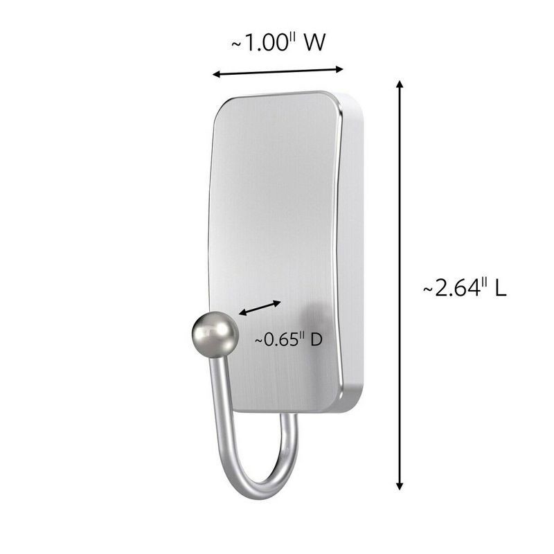 slide 4 of 14, Command Large and Small Decorative Hooks Brushed Nickel: Wall Hooks Adhesive, Towel Hook, Silver, Plastic, 4 lb Capacity, 4 lb