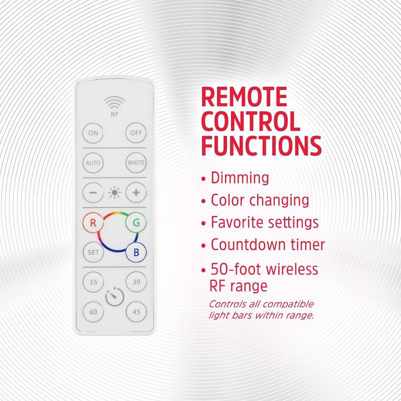 slide 4 of 9, Energizer 12" 2pk Indoor Color Changing LED Cabinet Lights Bar with Remote White: 12 Inch Dimmable Light Bars, Battery Operated, 2 ct