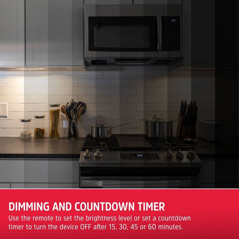 slide 6 of 9, Energizer 12" 2pk Indoor Color Changing LED Cabinet Lights Bar with Remote White: 12 Inch Dimmable Light Bars, Battery Operated, 2 ct