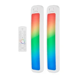 Energizer 12" 2pk Indoor Color Changing LED Cabinet Lights Bar with Remote White: 12 Inch Dimmable Light Bars, Battery Operated