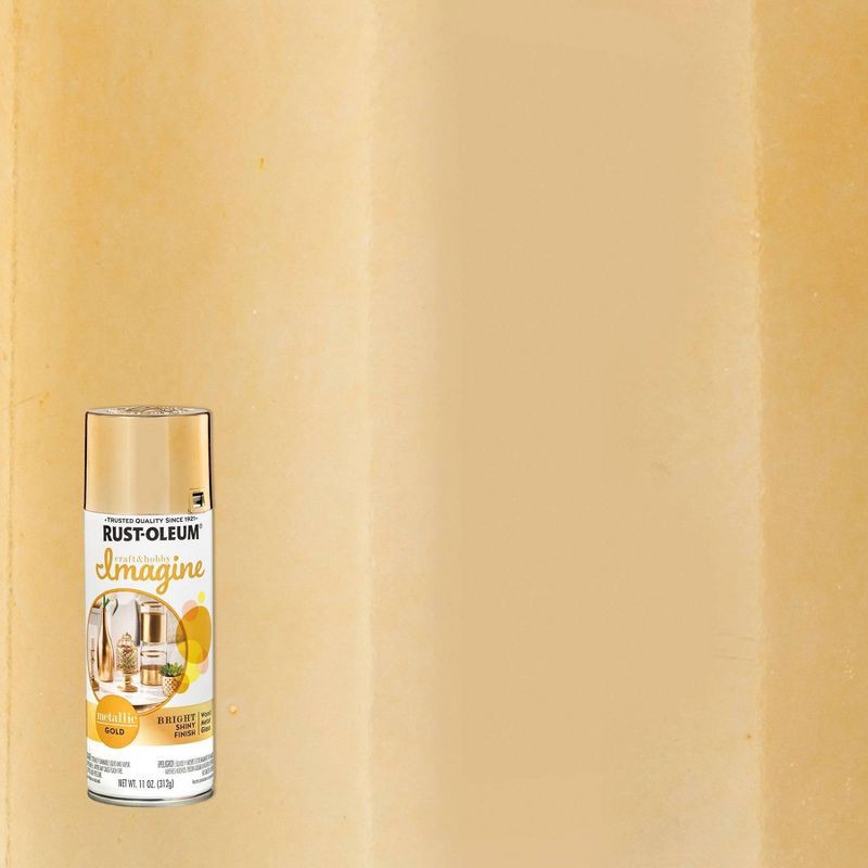 slide 4 of 4, Rust-Oleum Craft & Hobby Spray Paint Metallic Gold: Enamel for Metal, Wood, Glass, Interior/Exterior, 11 oz, 11 oz