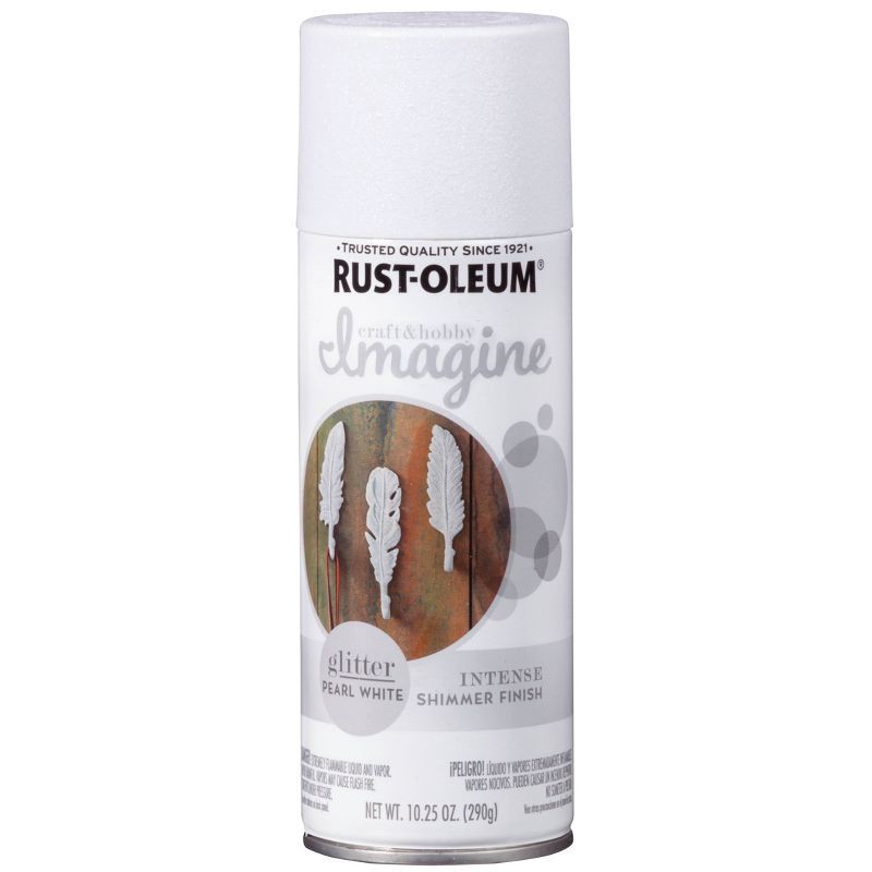 slide 4 of 4, Rust-Oleum 10.25oz Imagine Glitter Spray Paint White, 10.25 oz