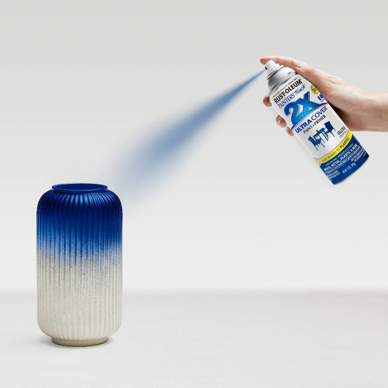 slide 8 of 13, Rust-Oleum 12oz Painters Touch 2X Ultra Cover Spray Paint Deep Blue: Glossy Enamel for Interior & Exterior Surfaces,