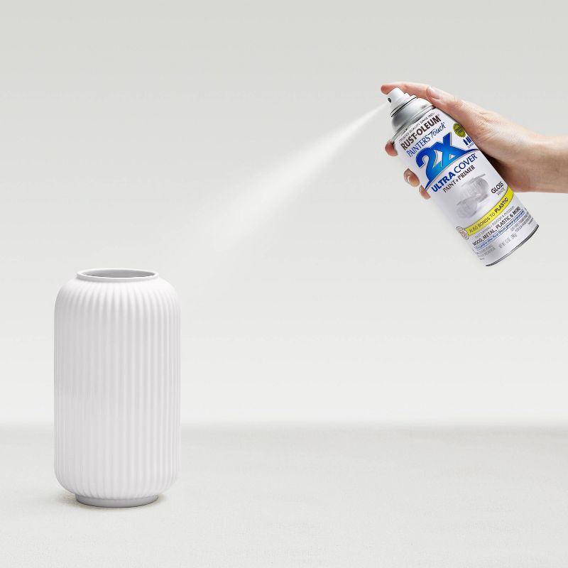 slide 8 of 13, Rust-Oleum 12oz Painters Touch 2X Ultra Cover Spray Paint White: Glossy Enamel for Interior & Exterior Surfaces, 