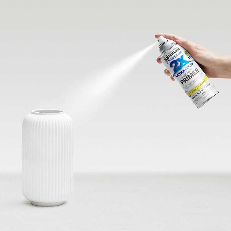 slide 7 of 12, Rust-Oleum 12oz Painters Touch 2X Ultra Cover Spray Paint White Primer: Matte Enamel for Interior & Exterior Surfaces,