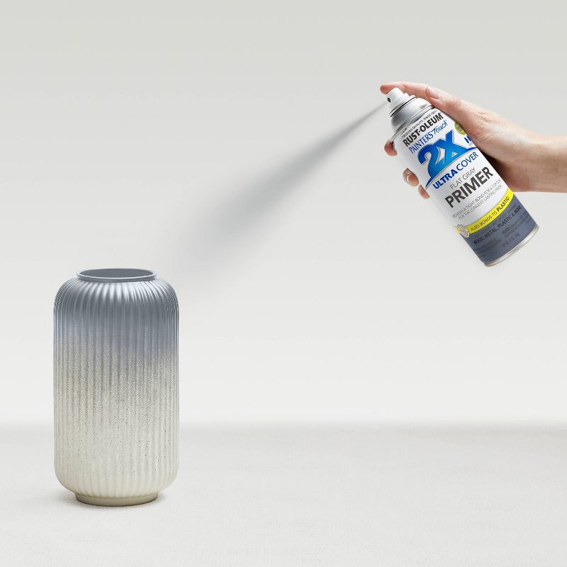 slide 11 of 12, Rust-Oleum 12oz Painters Touch 2X Ultra Cover Spray Paint Flat Gray: Matte Enamel for Interior & Exterior Surfaces, 