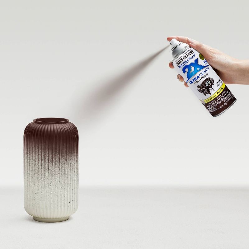 slide 7 of 12, Rust-Oleum 12oz Painters Touch 2X Ultra Cover Spray Paint Espresso: Satin Finish, Interior/Exterior, Oil-Based, 20 sq ft Coverage, 