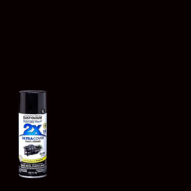 slide 1 of 13, Rust-Oleum 12oz Painters Touch 2X Ultra Cover Spray Paint Black: Glossy Enamel for Interior & Exterior Surfaces,